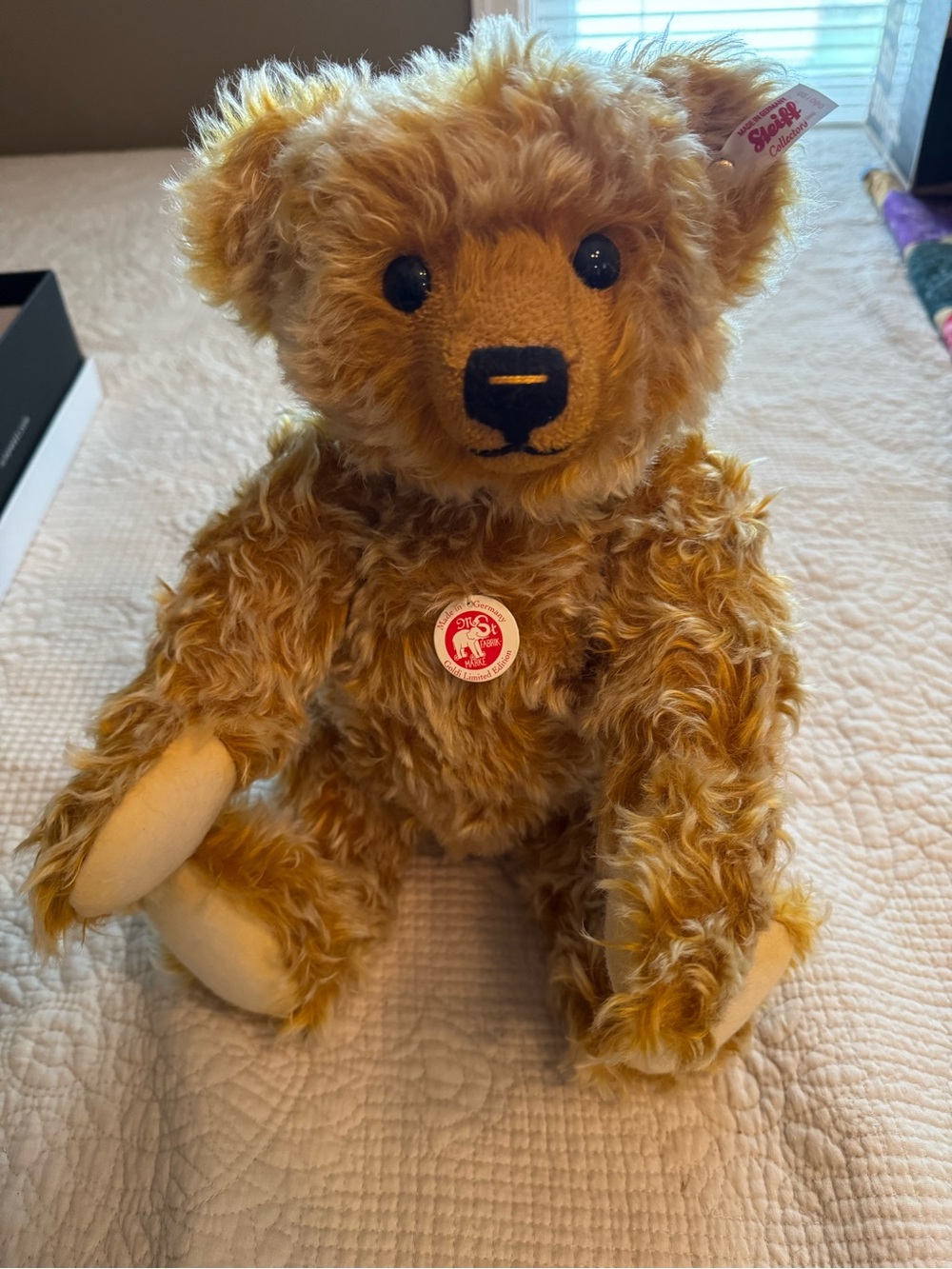 Steiff Goldi Limited Edition Mohair Teddy Bear with Button Tag New